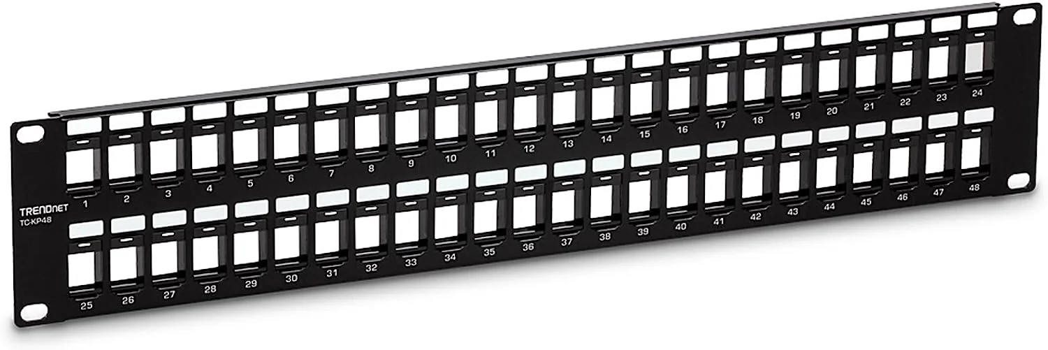 TRENDnet Panell de connexions keystone en blanc de 48 ports, 2U HD