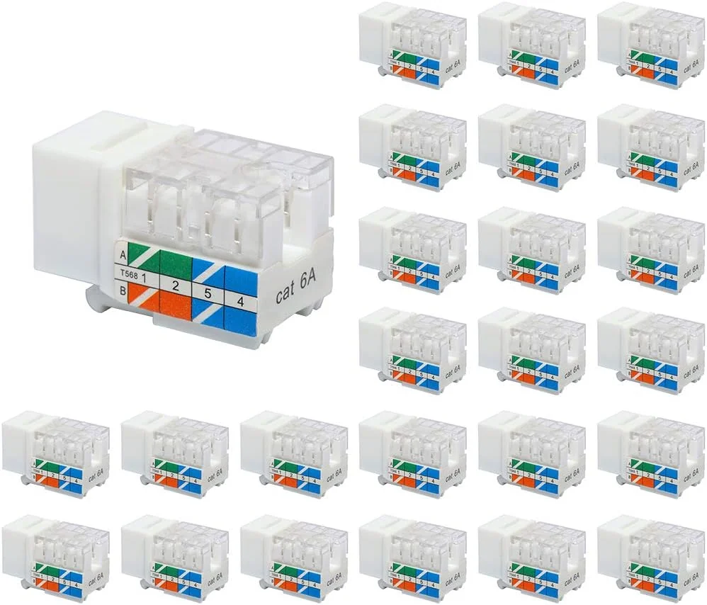VCE Pack de 25 connectors keystone RJ45 Cat6A de 90 graus