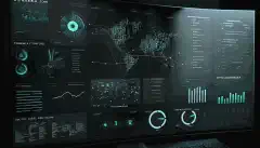 Una pantalla d'ordinador mostrant un tauler de ciberseguretat amb gràfics i diagrames que reflecteixen l'estat de la seguretat d'una xarxa