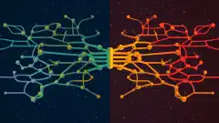 Una il·lustració simbòlica que mostra la connexió fluida entre els protocols ARP i NDP.